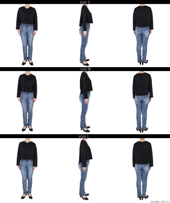 V-neck cropped T-shirt