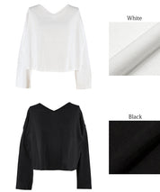 V-neck cropped T-shirt