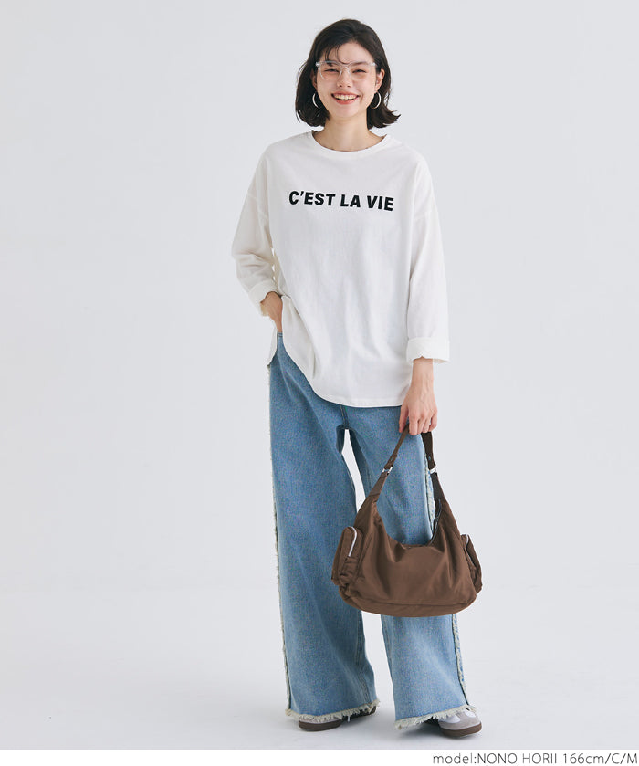 Flocked logo print T-shirt