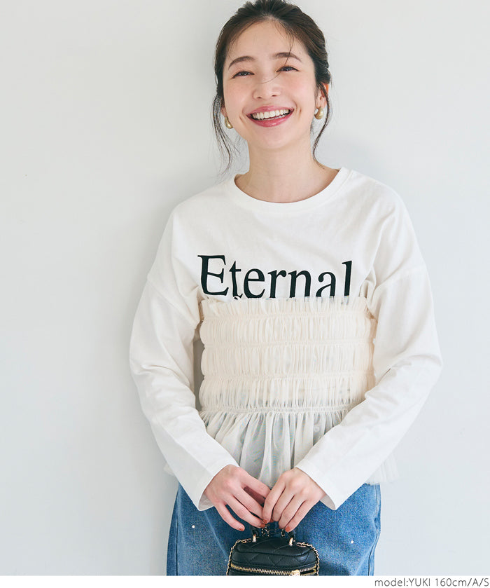 Flocked logo print T-shirt