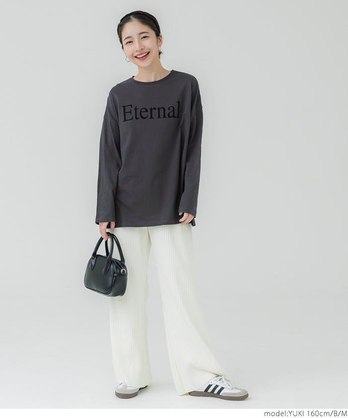 Flocked logo print T-shirt