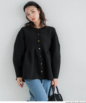 日系金釦娃娃針織長袖上衣