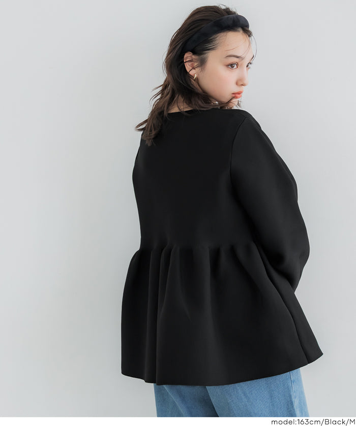 日系金釦娃娃針織長袖上衣