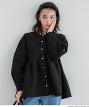 日系金釦娃娃針織長袖上衣