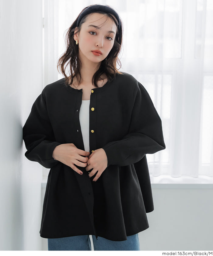 日系金釦娃娃針織長袖上衣
