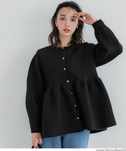日系金釦娃娃針織長袖上衣