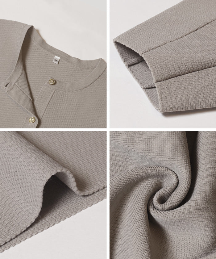 日系金釦娃娃針織長袖上衣