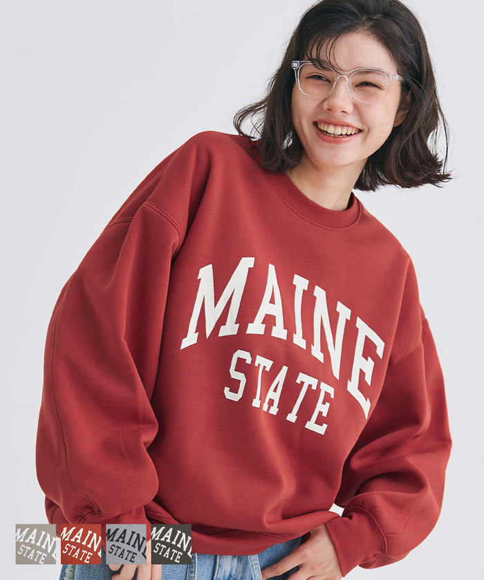 Brushed lining printed sweatshirt