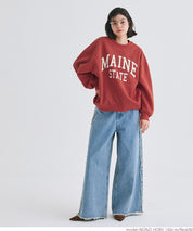 Brushed lining printed sweatshirt