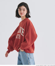 Brushed lining printed sweatshirt