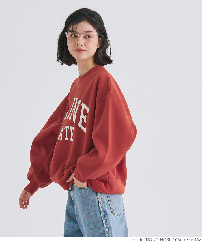 Brushed lining printed sweatshirt