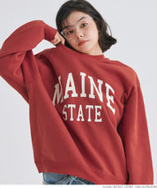 Brushed lining printed sweatshirt