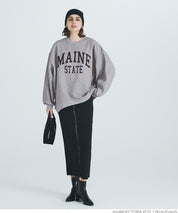 Brushed lining printed sweatshirt