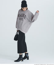 Brushed lining printed sweatshirt