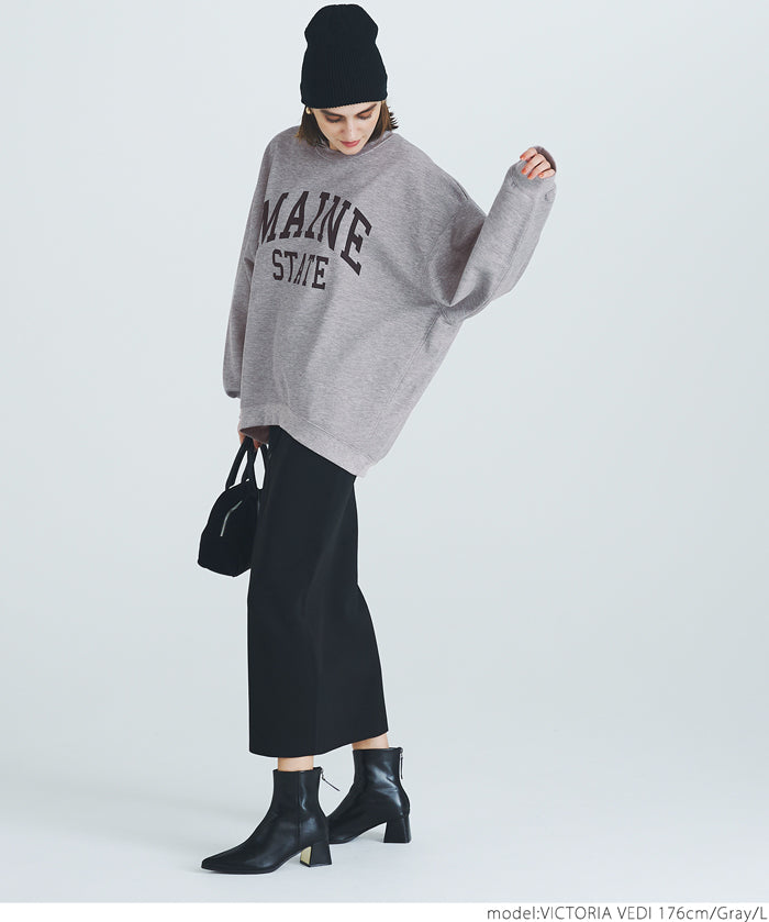 Brushed lining printed sweatshirt