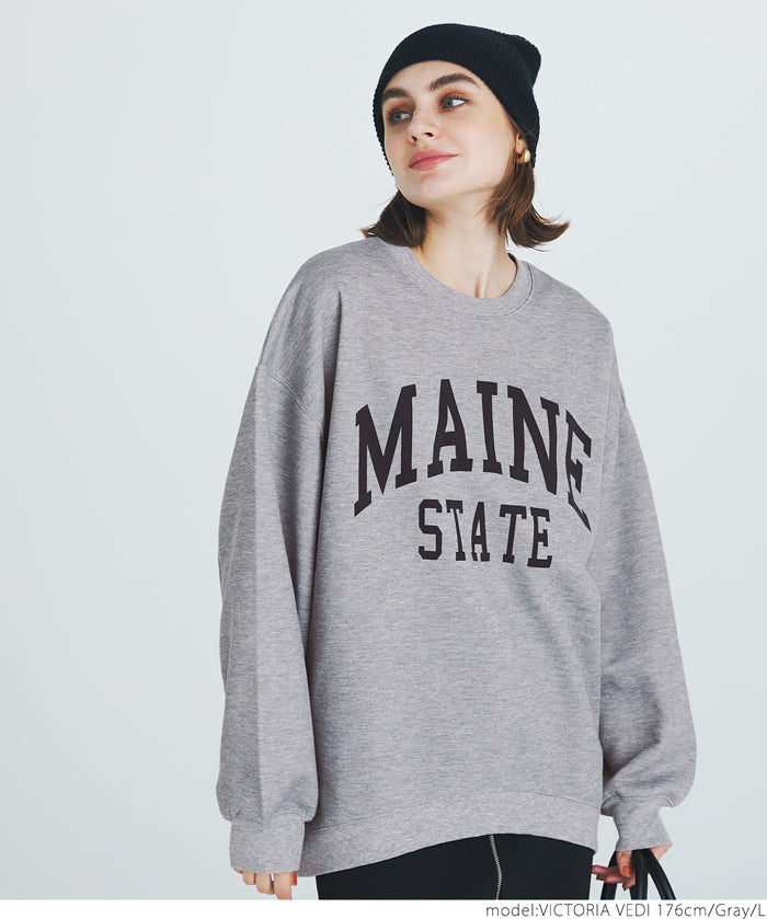 Brushed lining printed sweatshirt