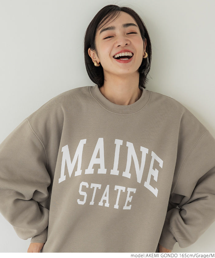 Brushed lining printed sweatshirt