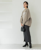 Brushed lining printed sweatshirt