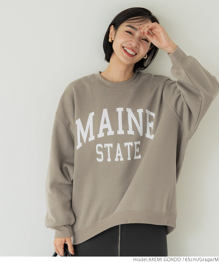 Brushed lining printed sweatshirt