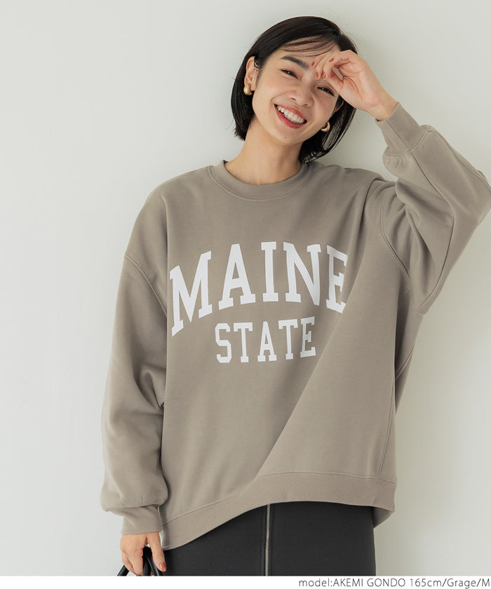 Brushed lining printed sweatshirt