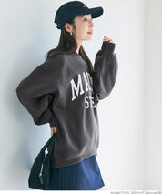 Brushed lining printed sweatshirt