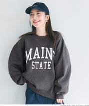 Brushed lining printed sweatshirt