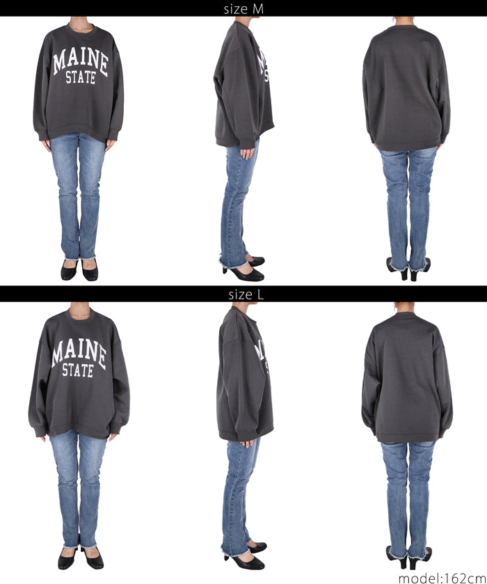 Brushed lining printed sweatshirt