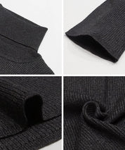 High-neck short-sleeved fitted stretch-knit top