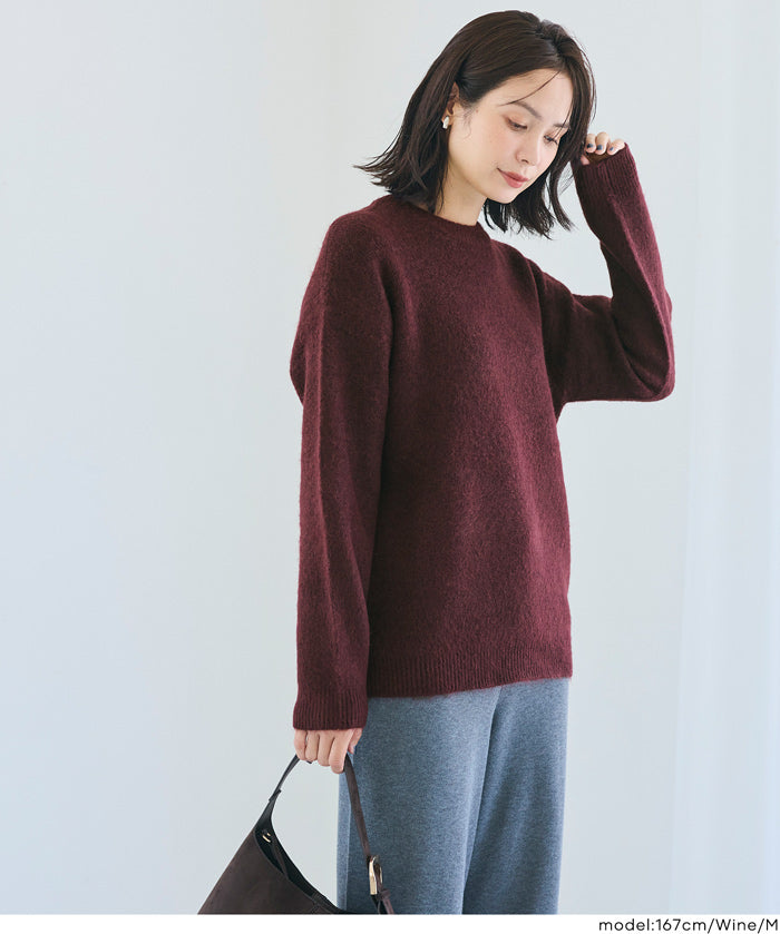 男裝純色絨感圓領長袖毛衣 男女通用