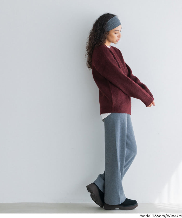 男裝純色絨感圓領長袖毛衣 男女通用