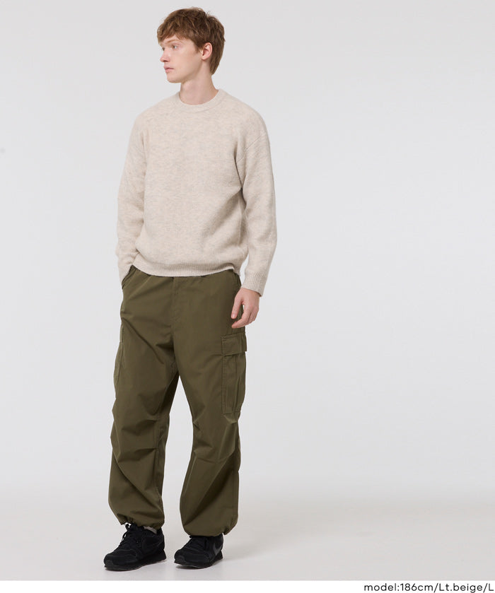 男裝純色絨感圓領長袖毛衣 男女通用