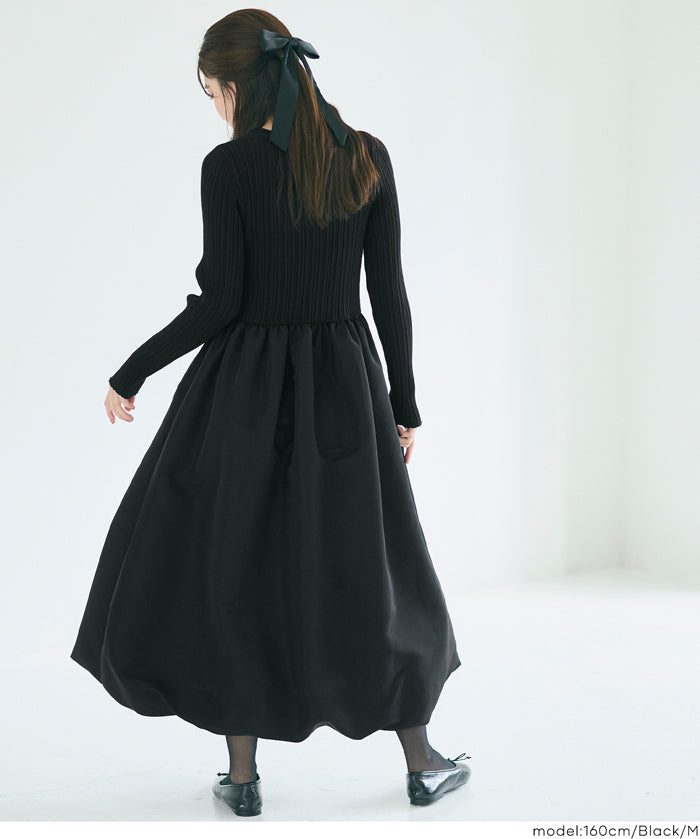 Knit docking balloon dress