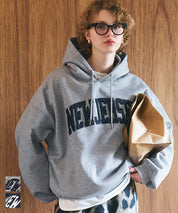 Sagara embroidery brushed lining hoodie