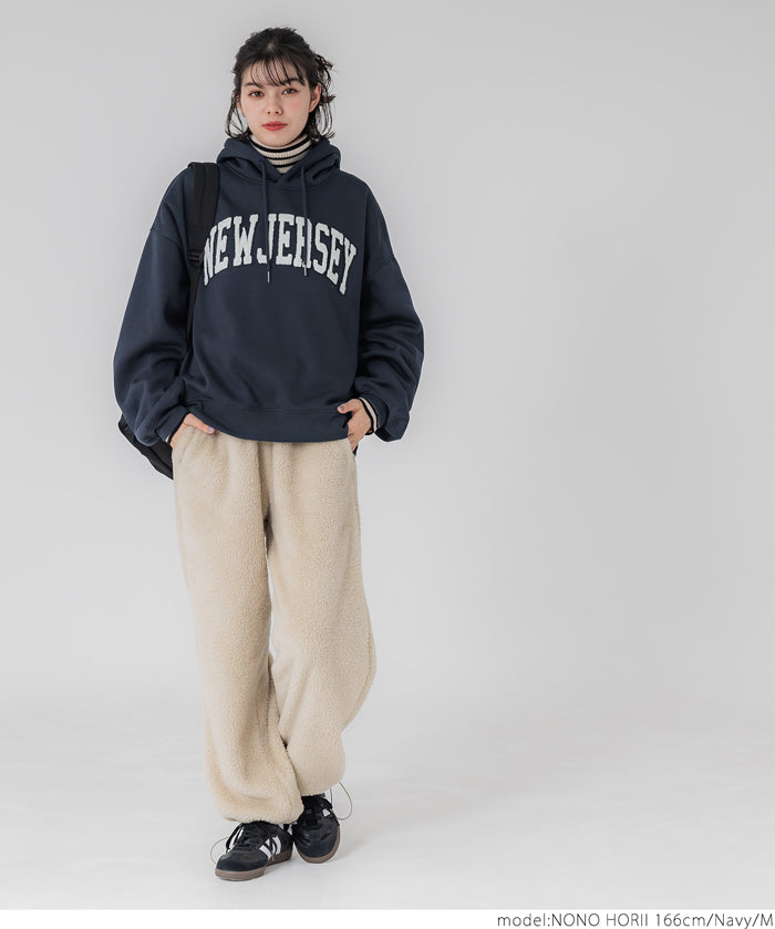 Sagara embroidery brushed lining hoodie