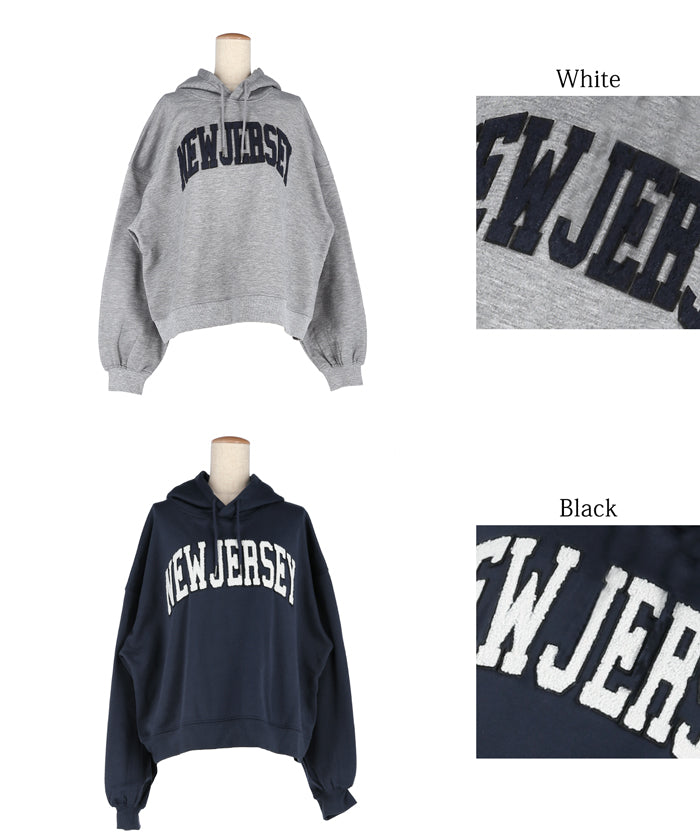 Sagara embroidery brushed lining hoodie