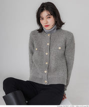 Gold button loop knit cardigan