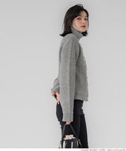 Gold button loop knit cardigan