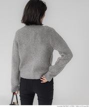 Gold button loop knit cardigan