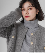 Gold button loop knit cardigan