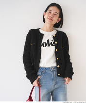 Gold button loop knit cardigan