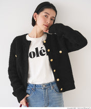 Gold button loop knit cardigan