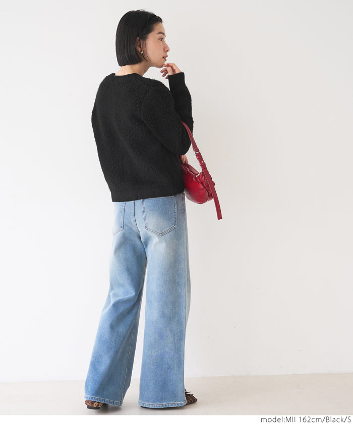 Gold button loop knit cardigan