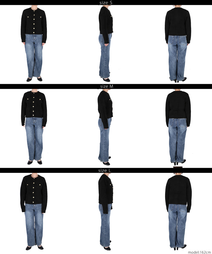 Gold button loop knit cardigan