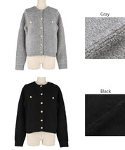 Gold button loop knit cardigan