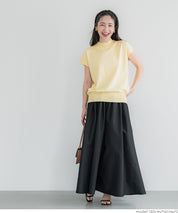 French Sleeves Turtleneck Light Knit Top