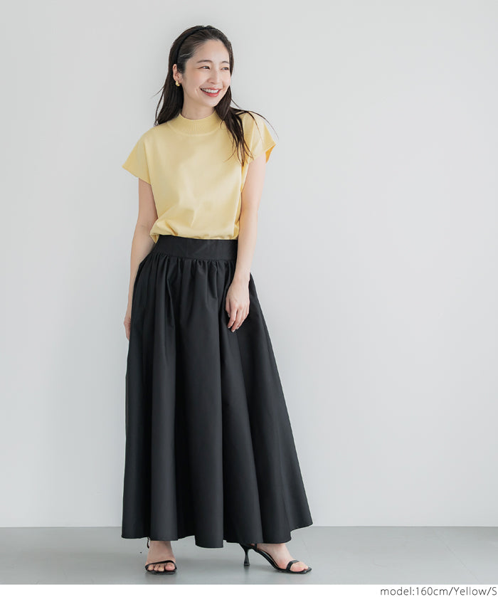 French Sleeves Turtleneck Light Knit Top