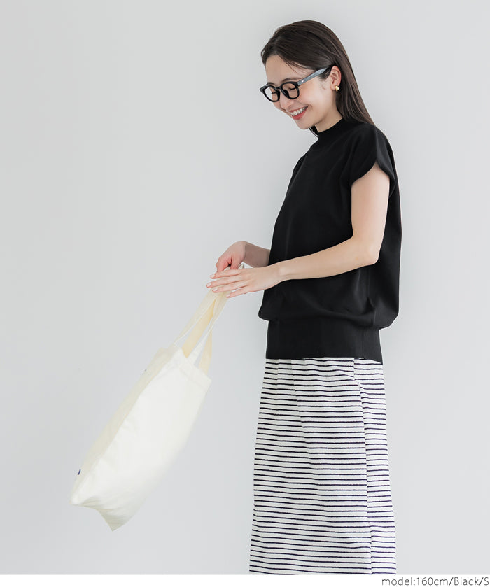 French Sleeves Turtleneck Light Knit Top