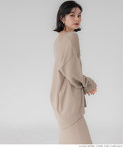 V-neck knit & camisole dress set