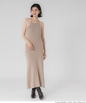 V-neck knit & camisole dress set