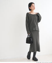 V-neck knit & camisole dress set